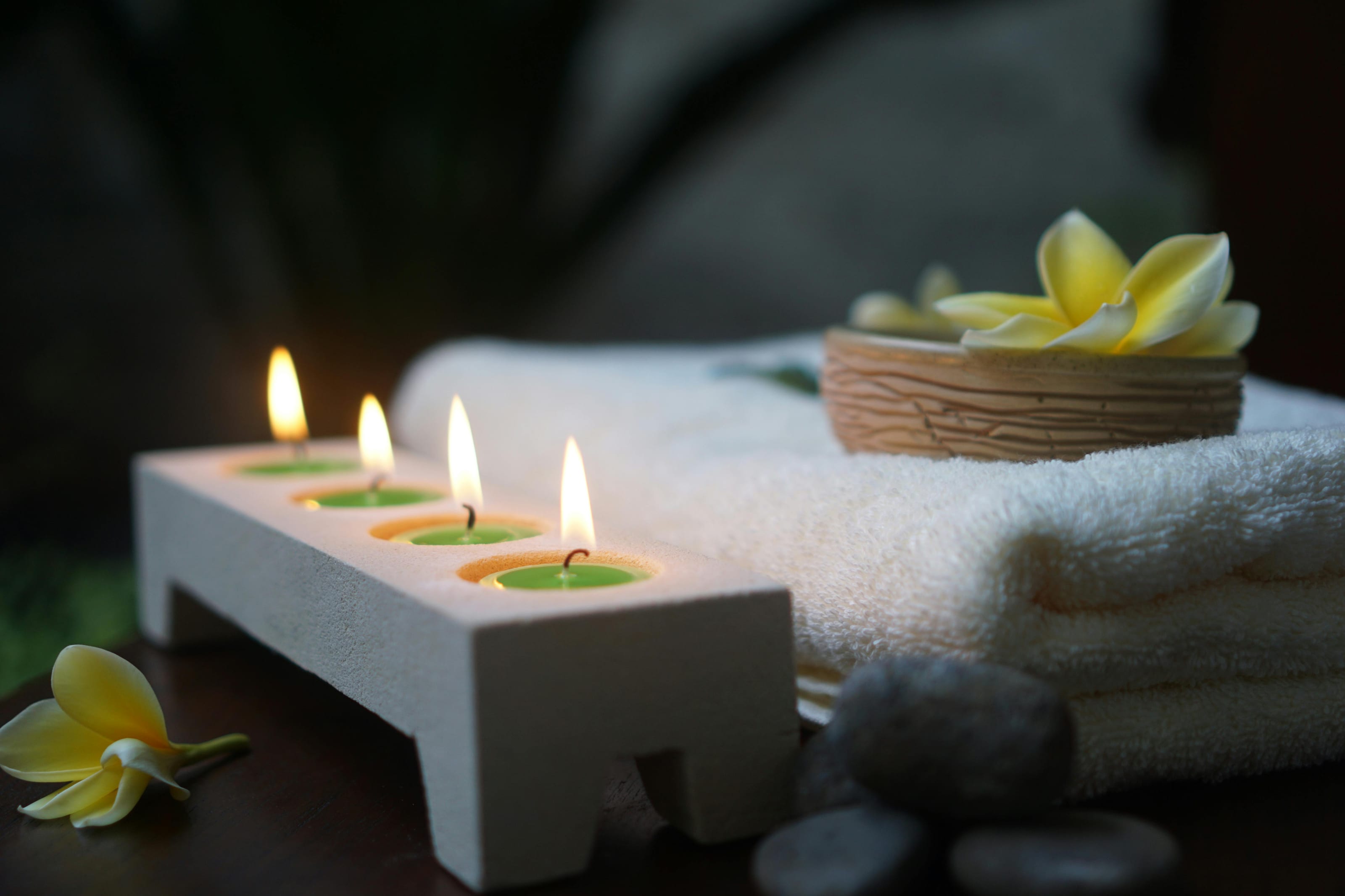 Candle and bloom